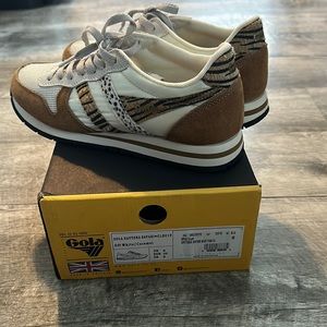 Women’s Gola athletic shoes. Print: off white/cream/brown/tan. Size 8.